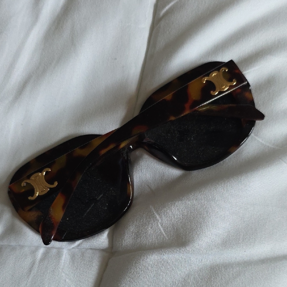 Tortoise Shell Sunglasses with Gold Accents